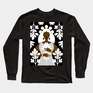 Nouveau Black and White Long Sleeve T-Shirt